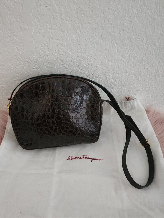 Salvatore Ferragamo Handbags - SALVATORE FERRAGAMO | Cross Body Leather Embossed Crocodile Bag